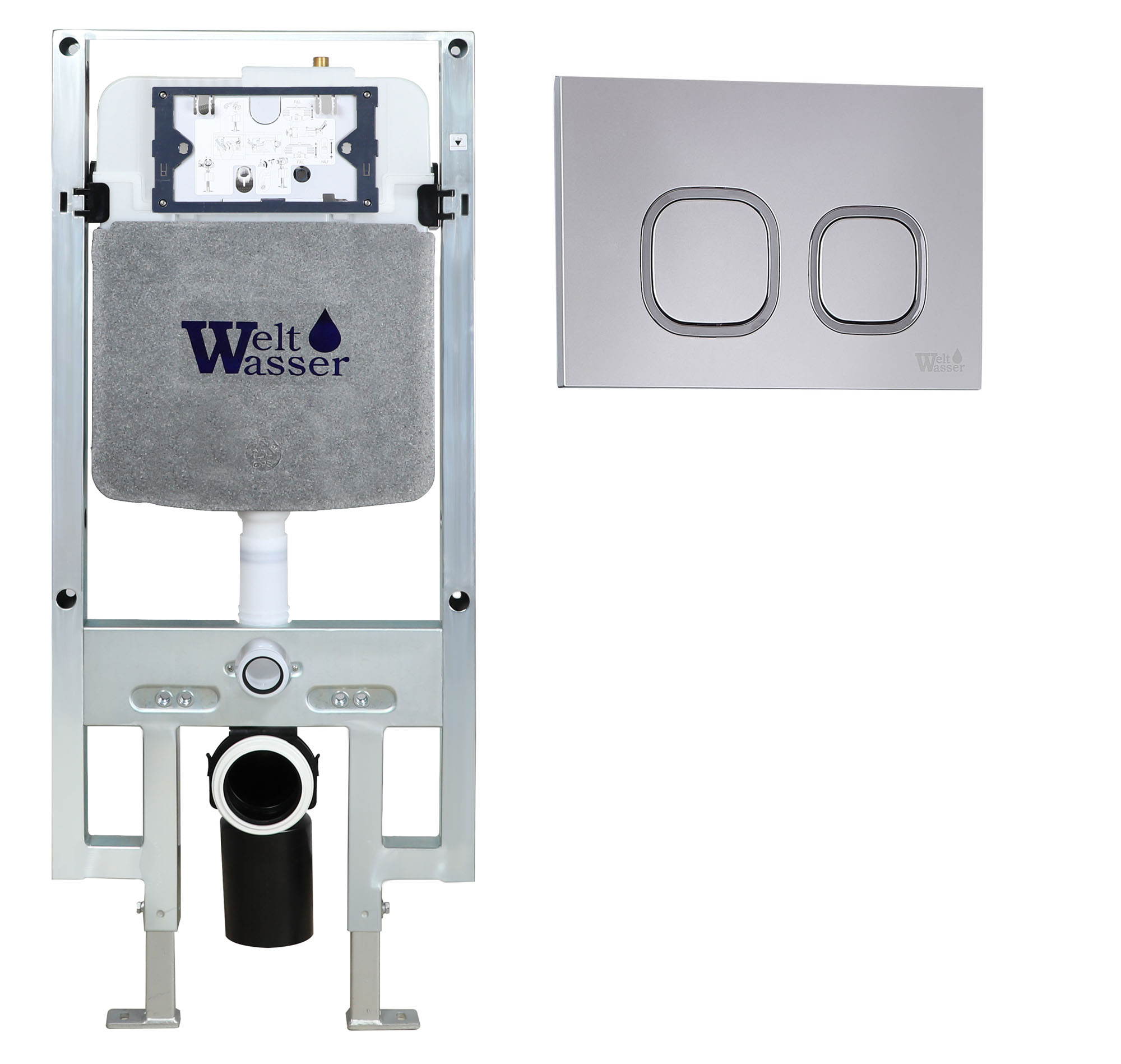 инсталляция для унитаза welt-wasser amberg 497 st cr с клавишей хром глянец