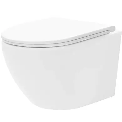унитаз подвесной rea carlo flat mini tornado white rea-c8770 с сиденьем, безободковый, белый