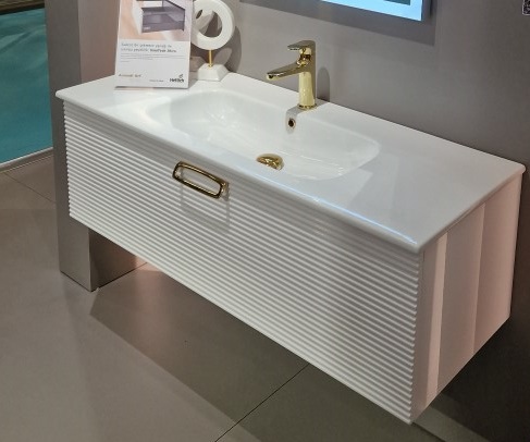 тумба armadi art linea 120 см белый / золото