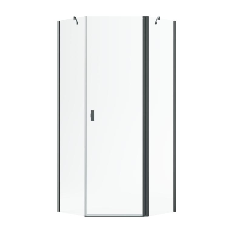 душевой уголок radaway nes brushed gunmetal ptj 90x80 правый, стекла прозрачные, профиль брашированная оружейная сталь