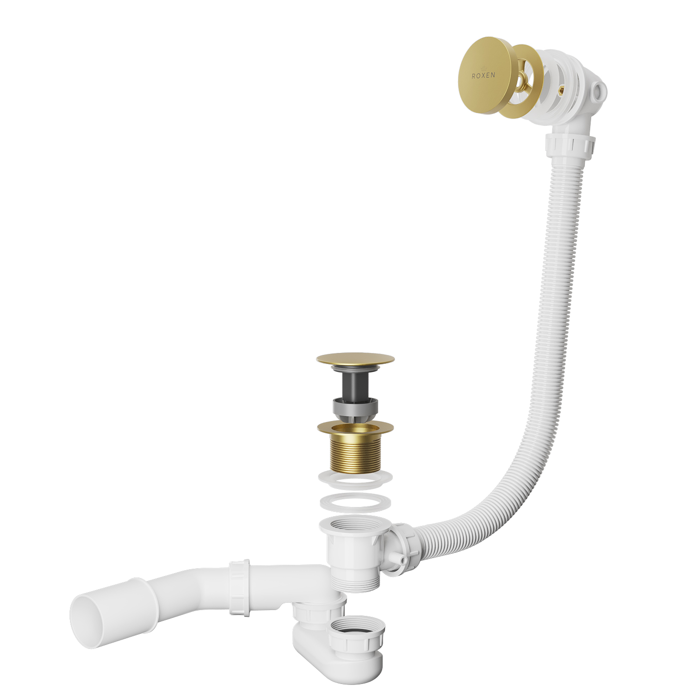 сифон для ванны roxen r70c-g брашированное золото