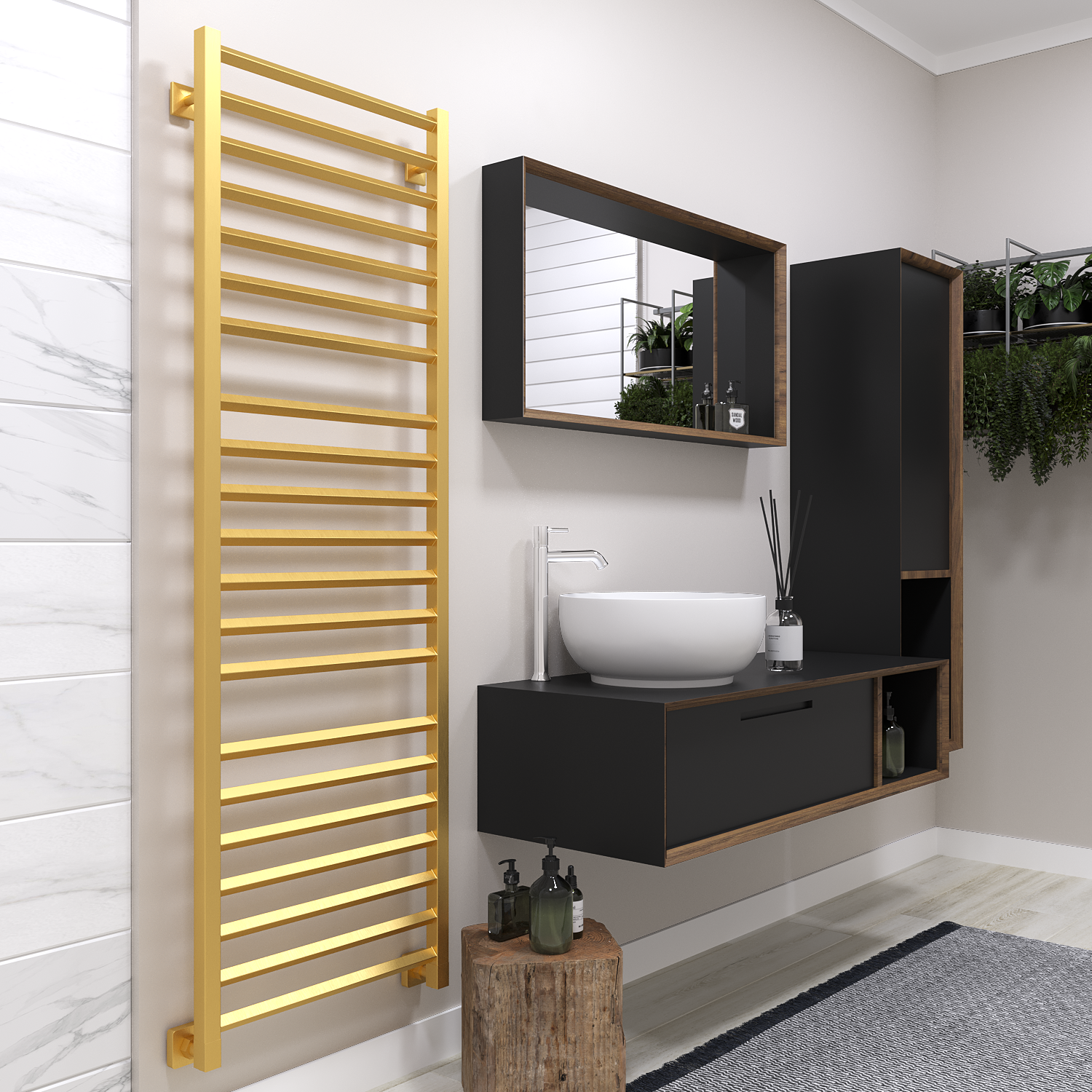 полотенцесушитель водяной stinox sorento luxe 50x160 золото сатин
