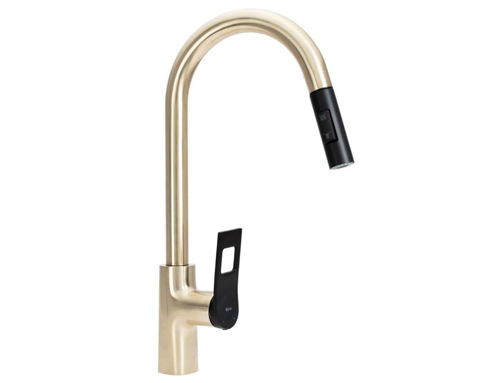 смеситель для мойки rea soul gold matt black rea-b6205 матовое золото