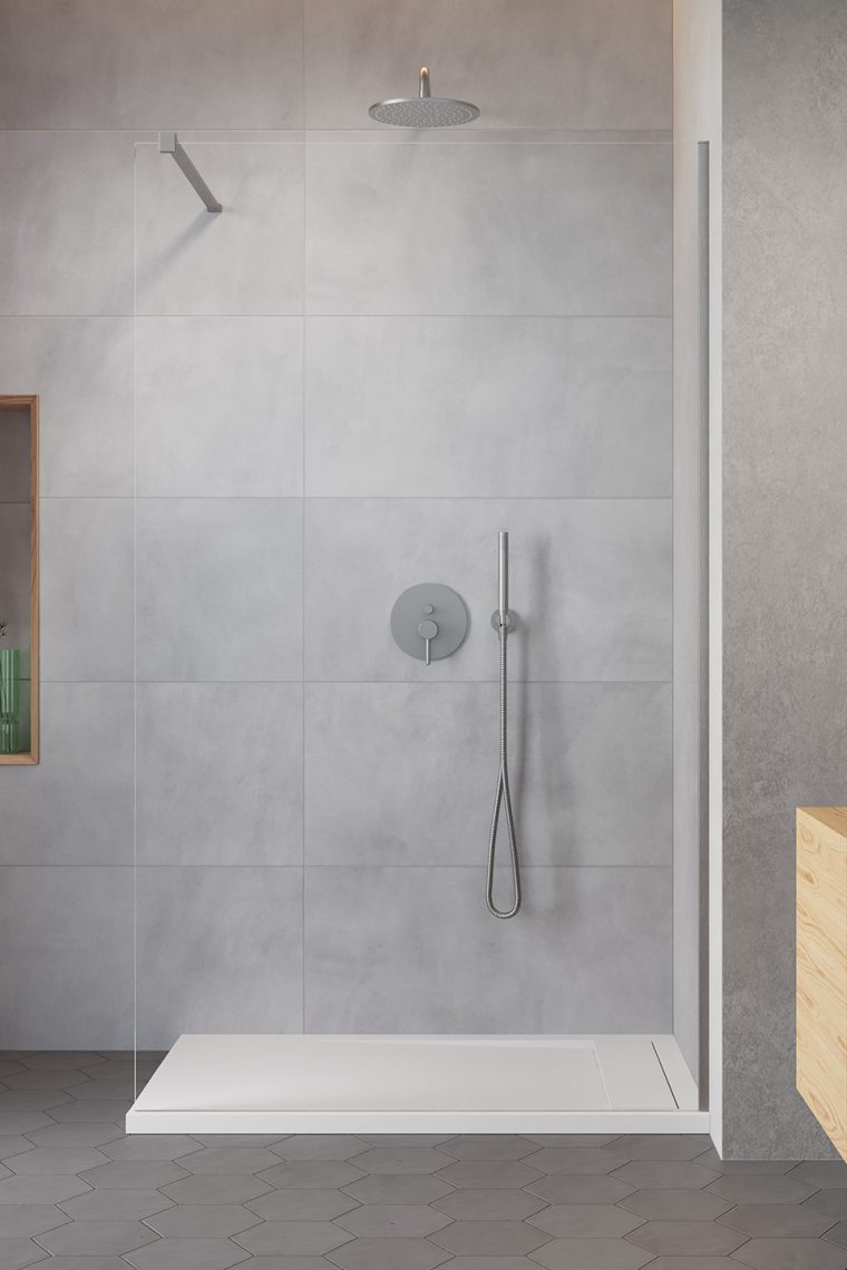 душевой уголок radaway walk-in modo new ii brushed nickel 115x200 прозрачное стекло / профиль брашированный никель