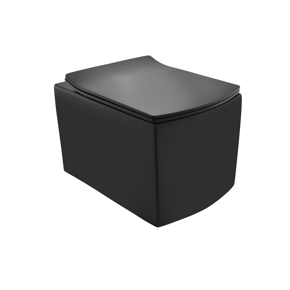 унитаз подвесной jaquar kubix kus-blm-35953biufsm 36x50 безободковый черный матовый softclose
