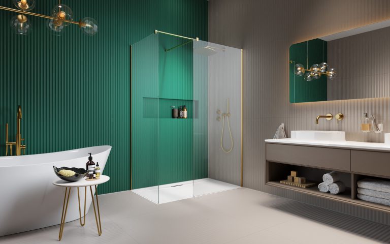 душевой уголок radaway modo x brushed gold iii 30-100x100x200-250 стекло прозрачное, профиль браширвоанное золото
