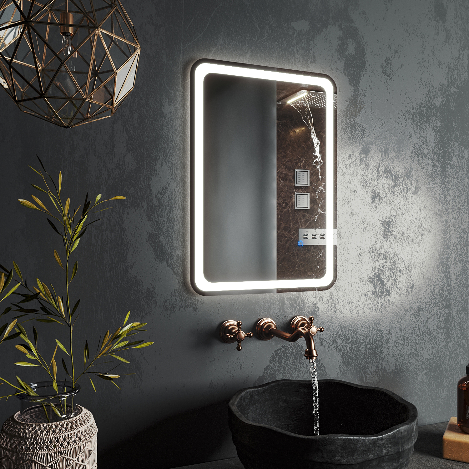 зеркало roxen irida 60x80 с led подсветкой
