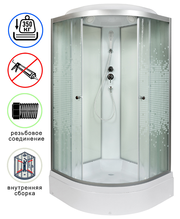 душевая кабина avacan l790 ava 90x90 стандартная (стекла матовые с рисунком)