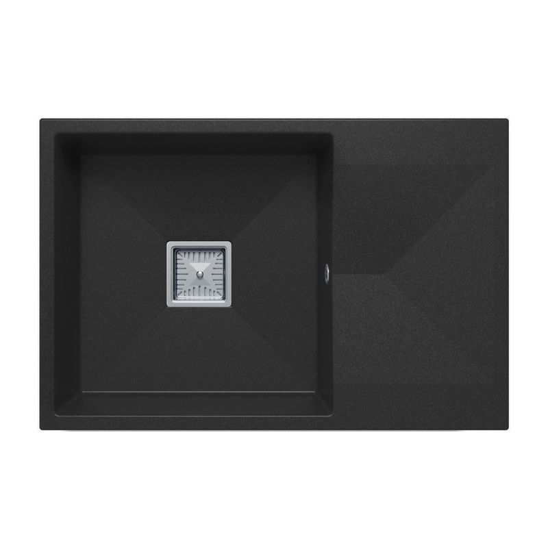 кухонная мойка polygran blade 760 76x50 черный металлик
