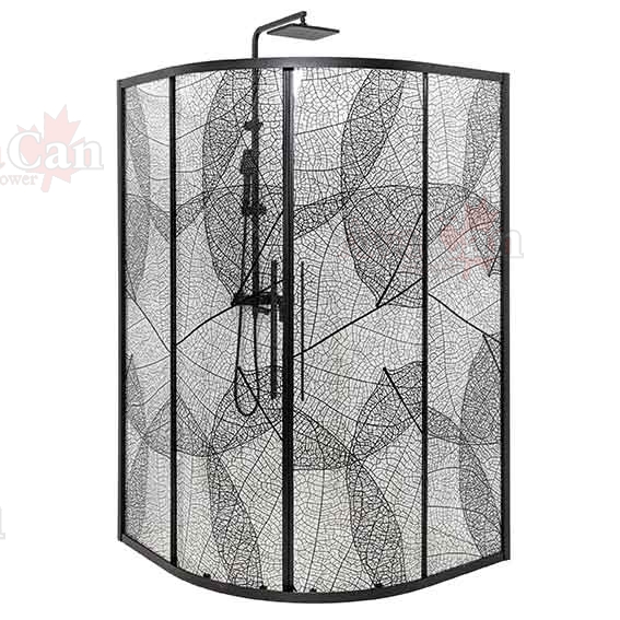 душевой уголок avacan hb 80 ava 80x80 стекла с рисунком, профиль черный