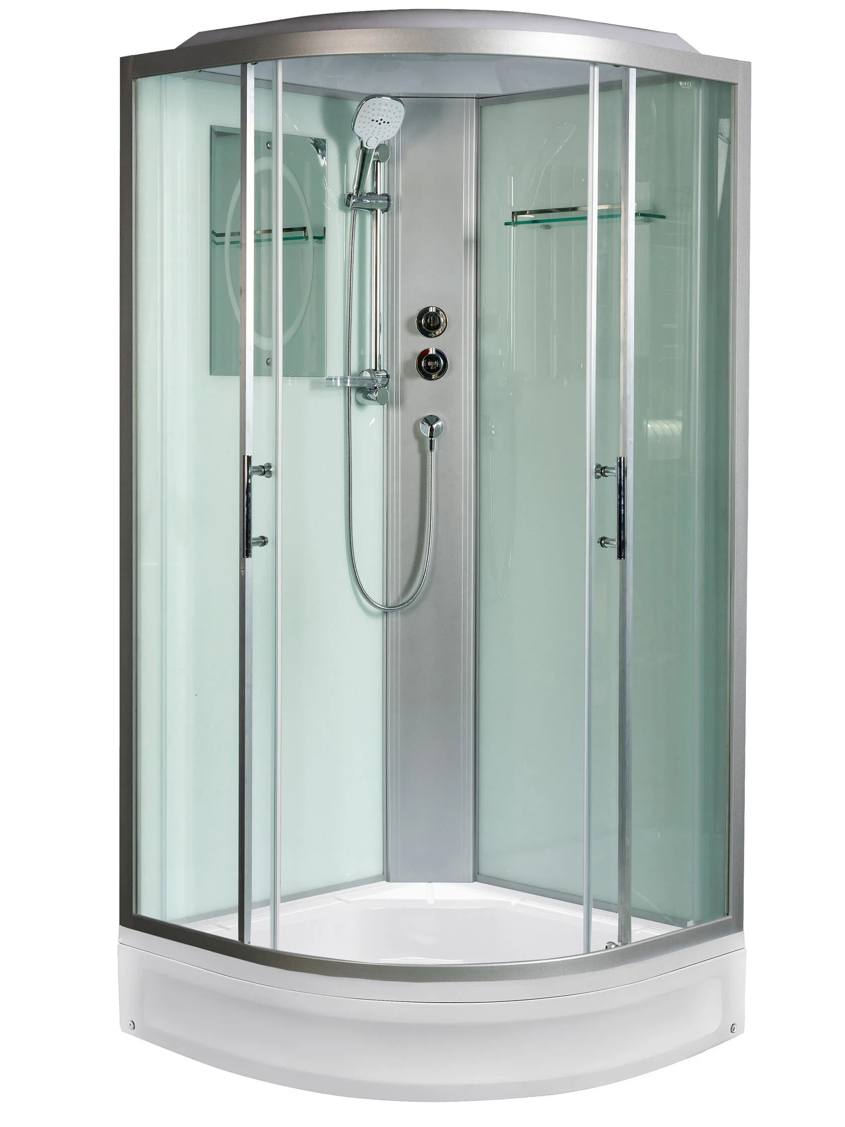 душевая кабина welt-wasser werra xl 1002 100x100 стекла прозрачные, профиль хром