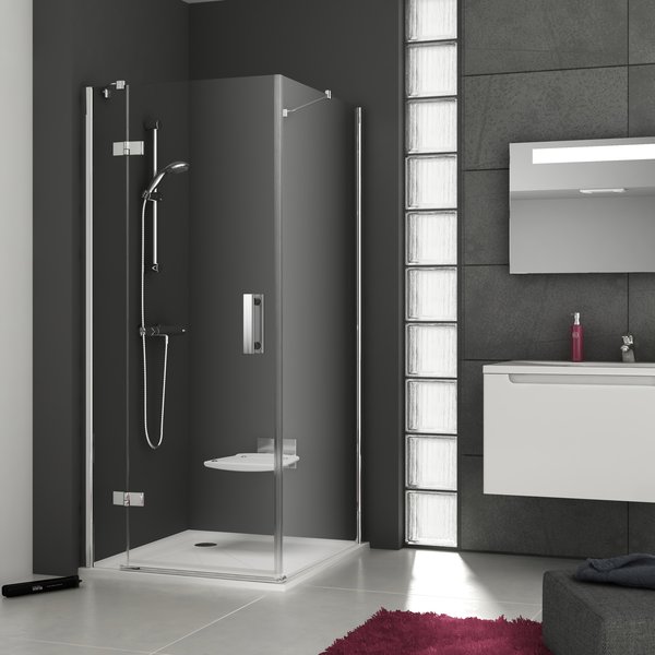 душевой уголок ravak smartline smsd2+smps 110x100 стекла прозрачные, профиль хром (левый)