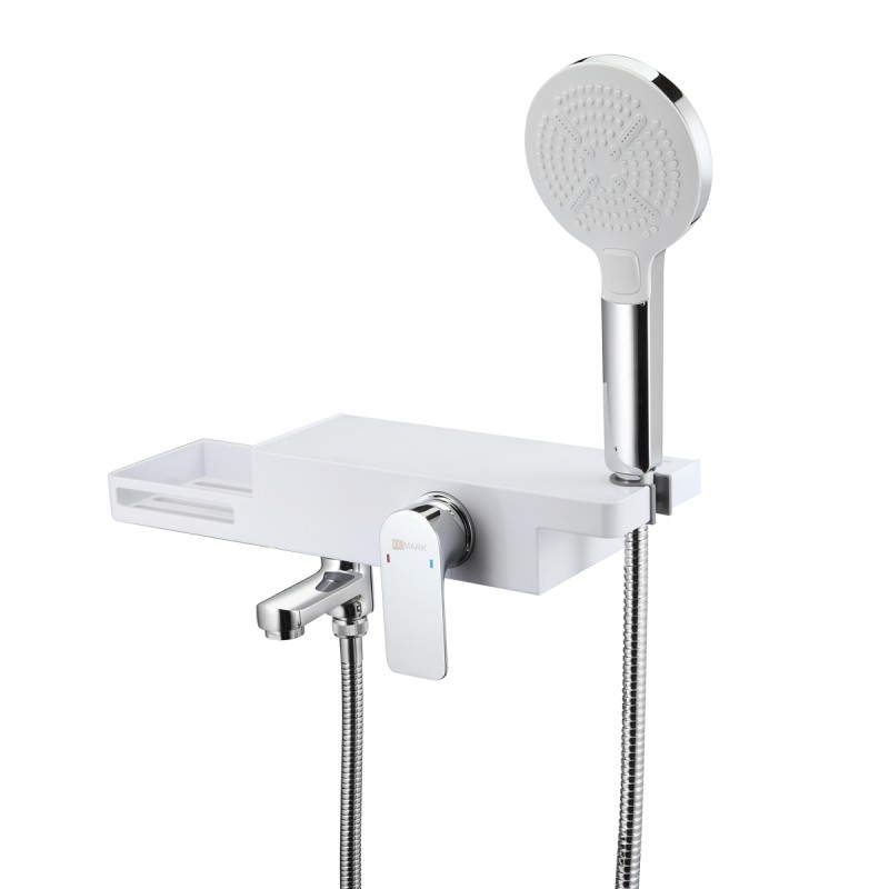 смеситель для ванны lemark unibox lm6914cw хром/белый