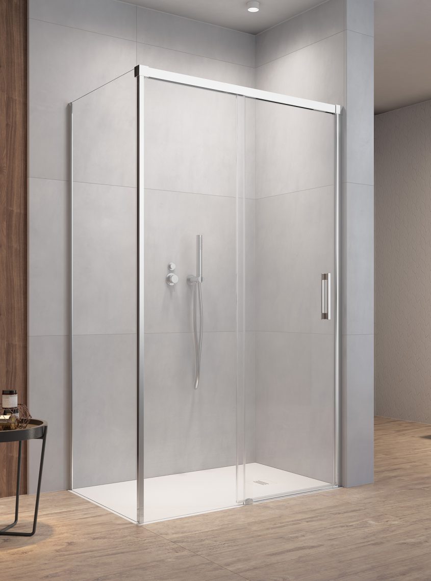 душевой уголок radaway idea kds 150x70 стекла прозрачные, профиль хром