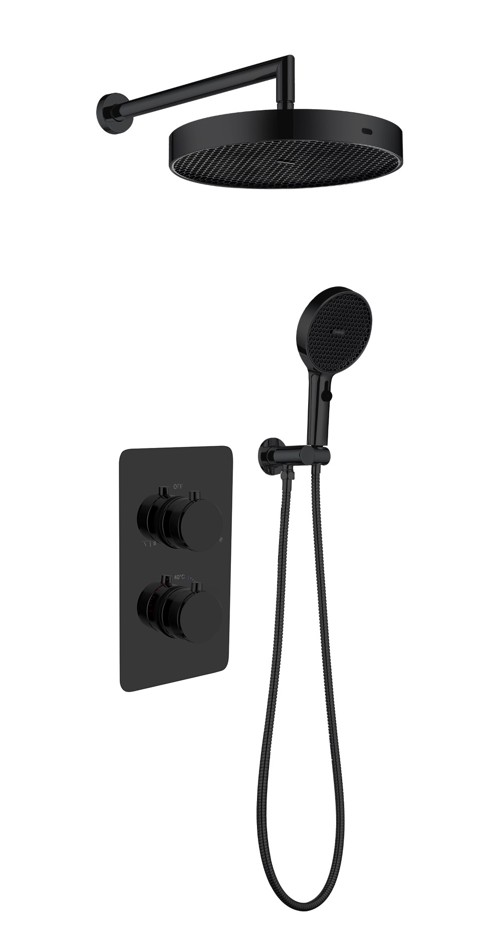 душевая система скрытого монтажа boheme cell 427-sgm+134-2-sgm с термостатом, глянцевая оружейная сталь