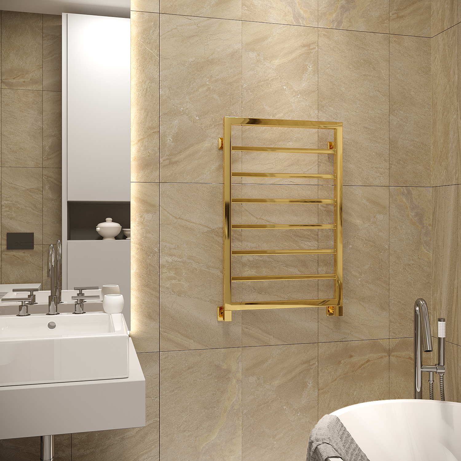 полотенцесушитель водяной stinox croma 50x80 золото