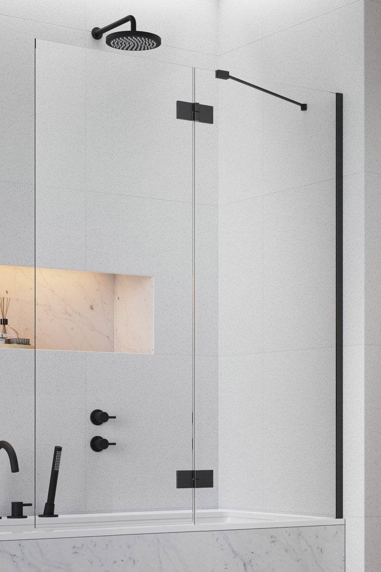 шторка на ванну radaway essenza black pnd ii 120r (прозрачное)
