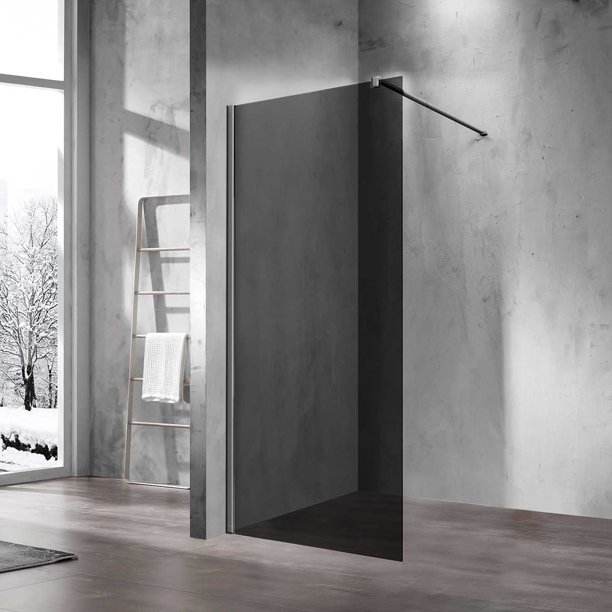 душевой уголок vincea walk-in vsw-1h100cggm 100x200 тонированное стекло / профиль вороненая сталь