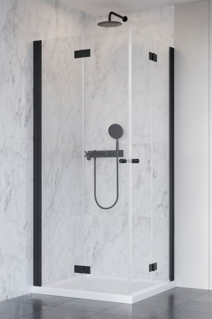 душевой уголок radaway nes 8 black kdd-b 100x90 прозрачное/черный