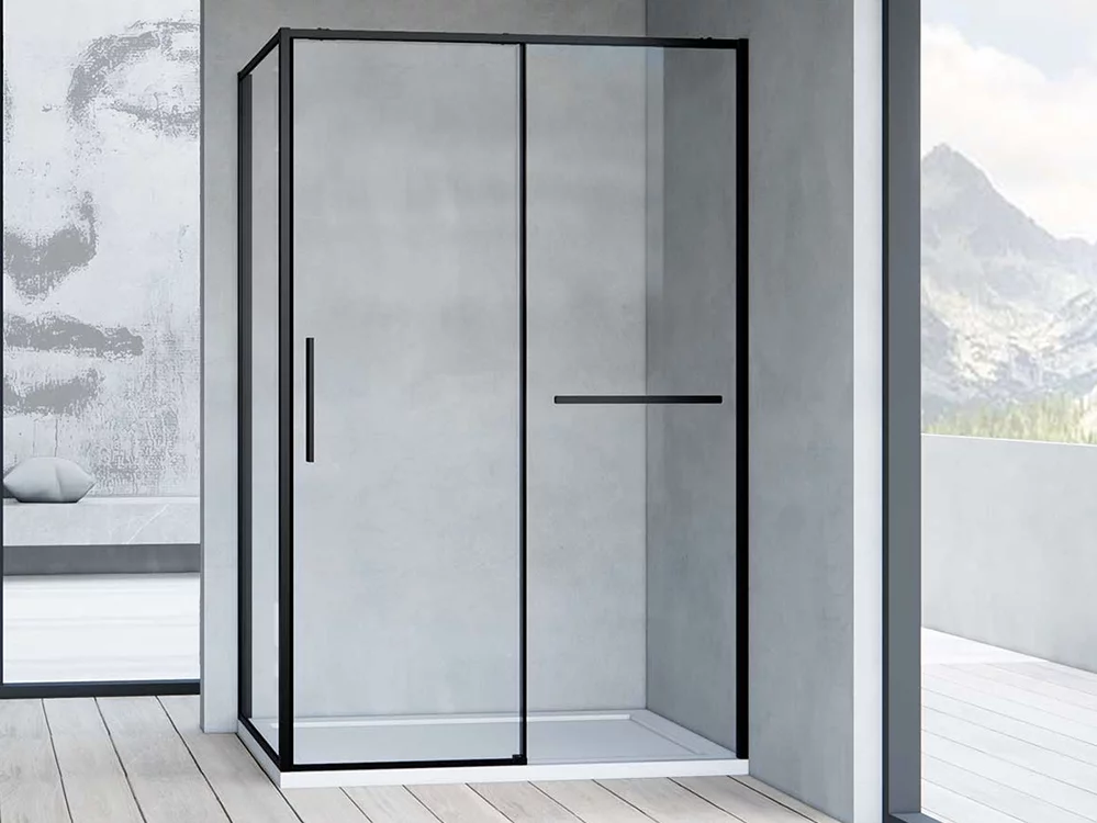 душевой уголок vincea slim soft vsr-1ss1010clb 100x100 прозрачное стекло / профиль черный матовый