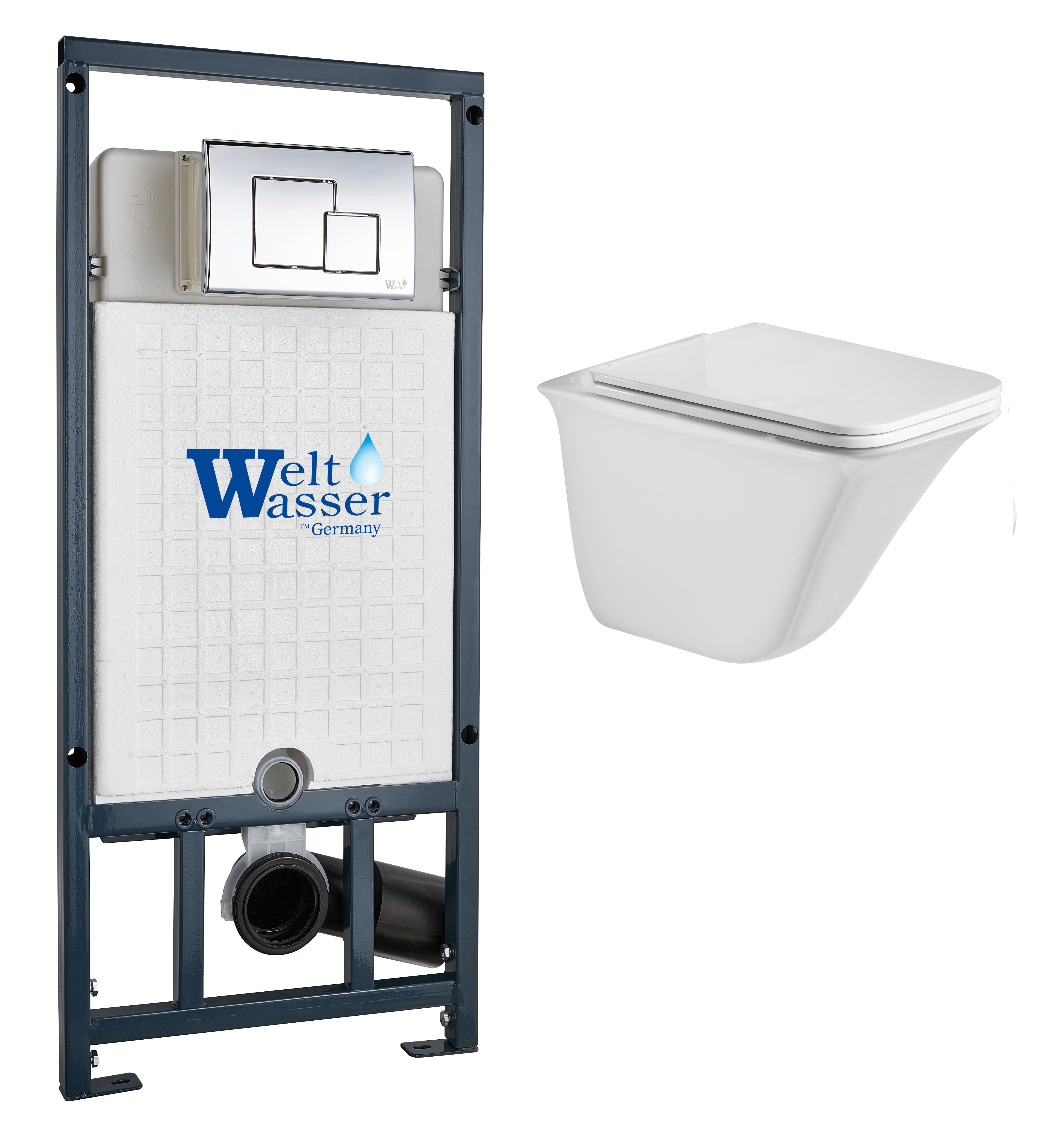 комплект инсталляции welt-wasser marberg 507 с унитазом rotbach 004 gl-wt и клавишей смыва mar 507 se gl-wt белый глянец