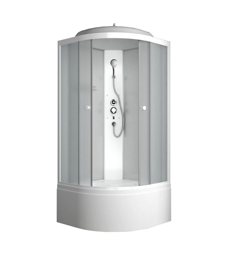 душевая кабина oda 8500bm 85x85 стекла матовые, профиль белый
