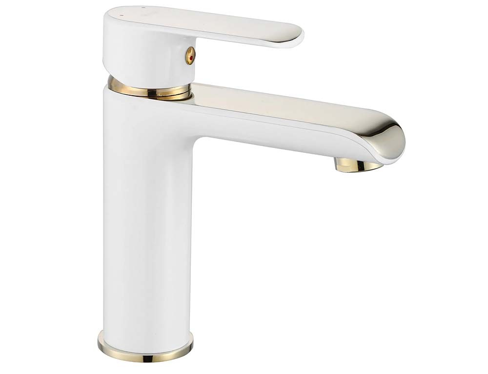 смеситель для умывальника rea bloom white gold rea-b9919 белый/золото