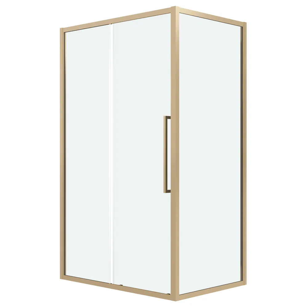 душевой уголок grossman cosmo 130x100 стекла прозрачные, профиль золото