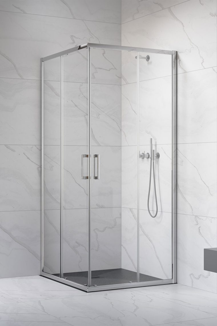 душевой уголок radaway premium pro kdd 90x80 стекла прозрачные, профиль хром