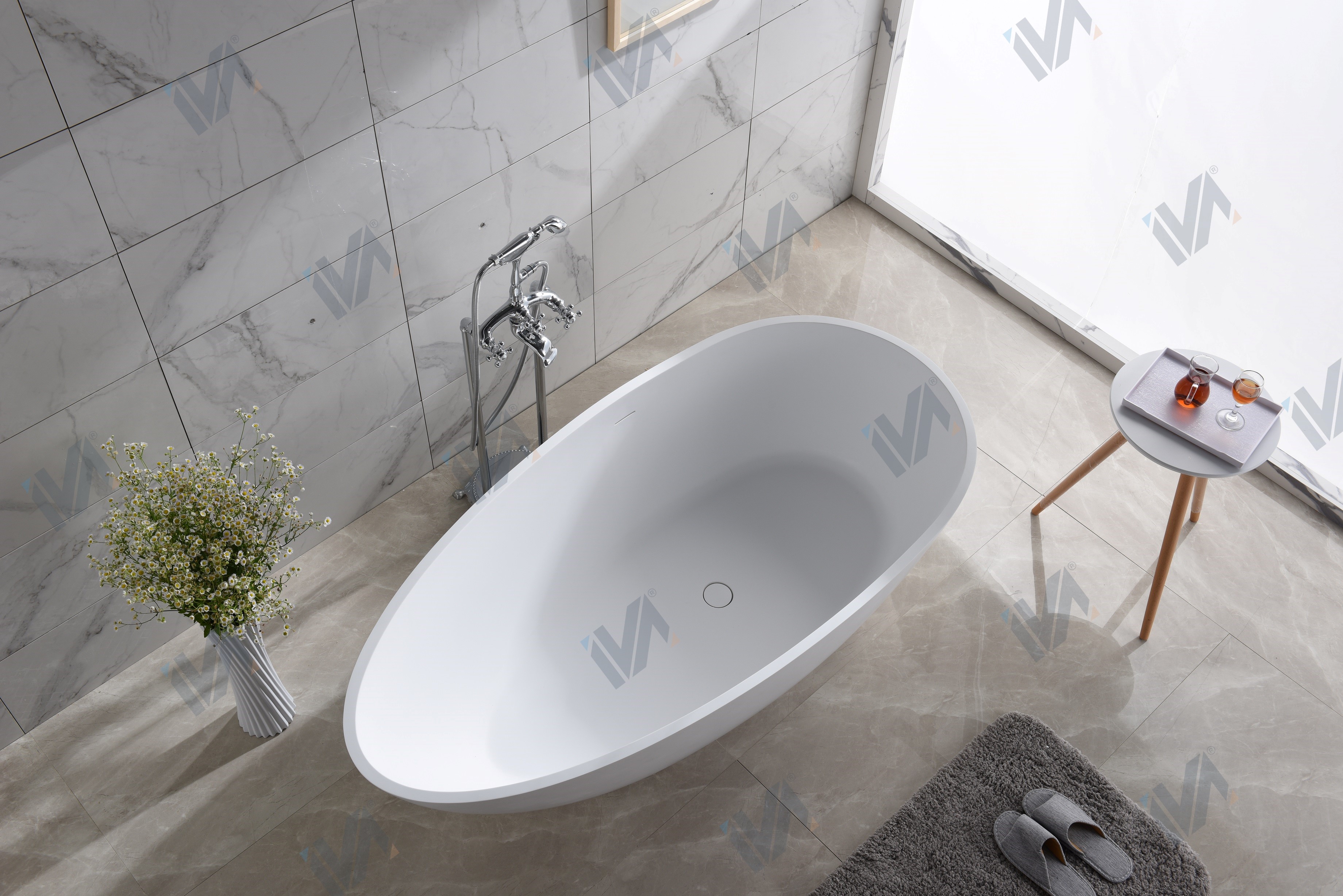 ванна из искусственного камня iva bs202160 160x79 белый