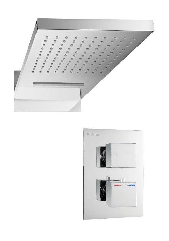 душевая система срытого монтажа armatura kaskada 842-811-00 с термостатом, хром