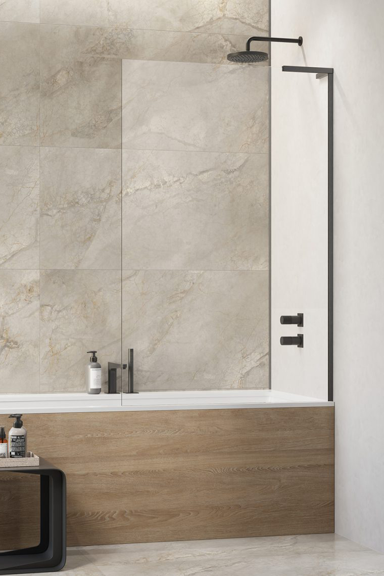 шторка на ванну radaway modo sl brushed gunmetal pnj ii 50x150 правая, стекла прозрачные, профиль брашировнная оружейная сталь