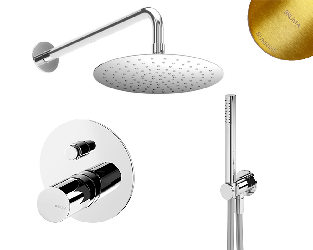 душевая система скрытого монтажа bruma adagio set 193 130 1 sr 300 мм, sunrise
