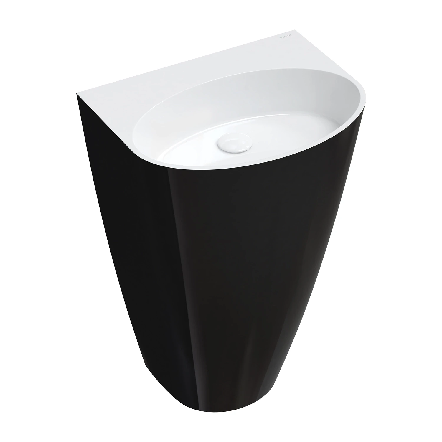 умывальник omnires siena m+ sienauwbobcp 55x43 белый/черный глянец
