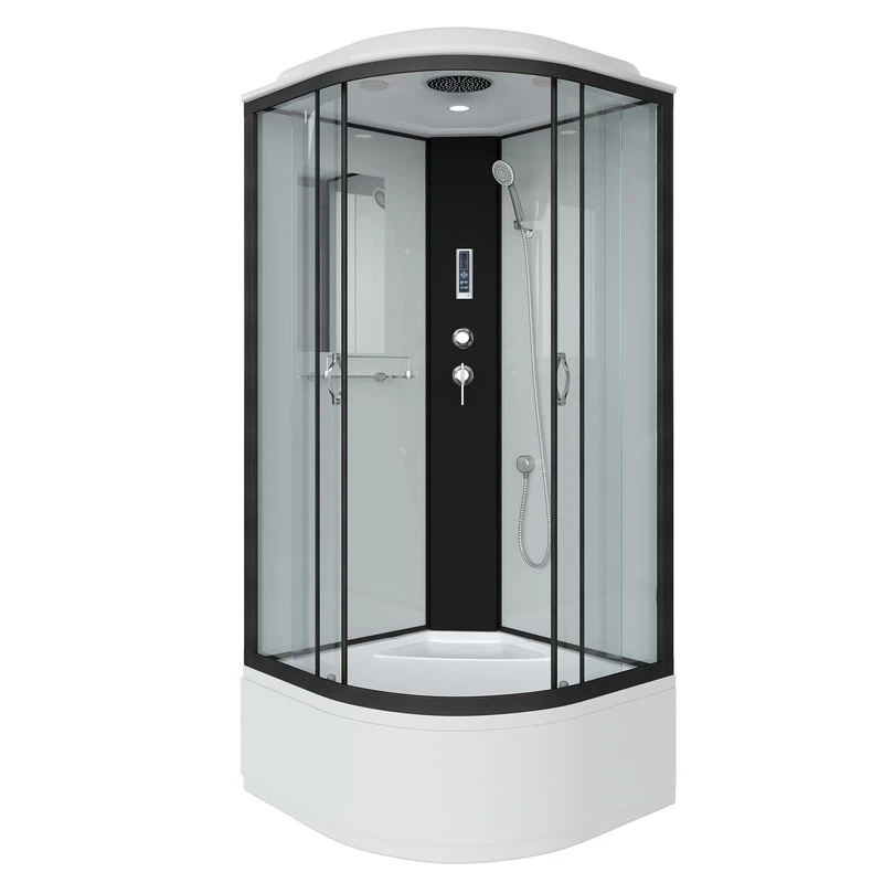 душевая кабина niagara classic ng-6707-14p 80x80 стекла прозрачные, профиль черный