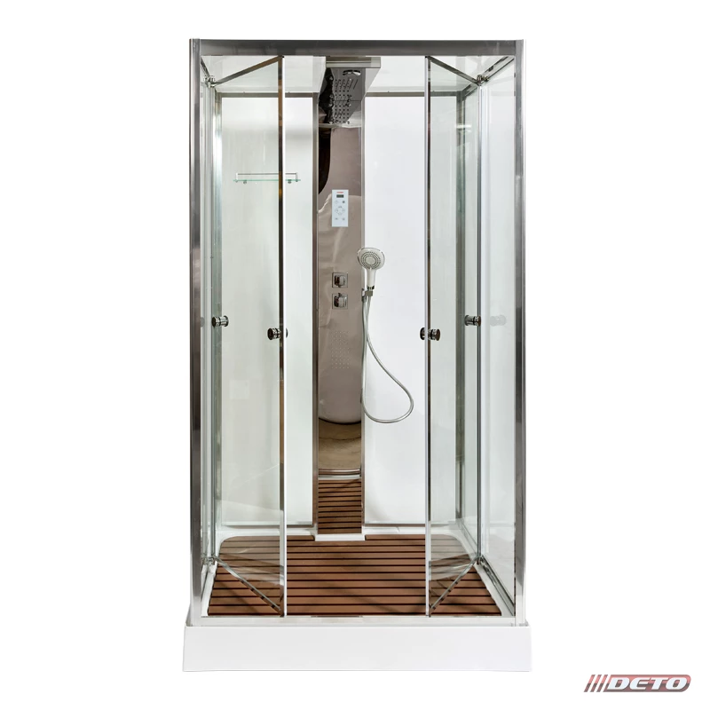 душевая кабина deto z122 espoo 120x90 стекла прозрачные, профиль хром