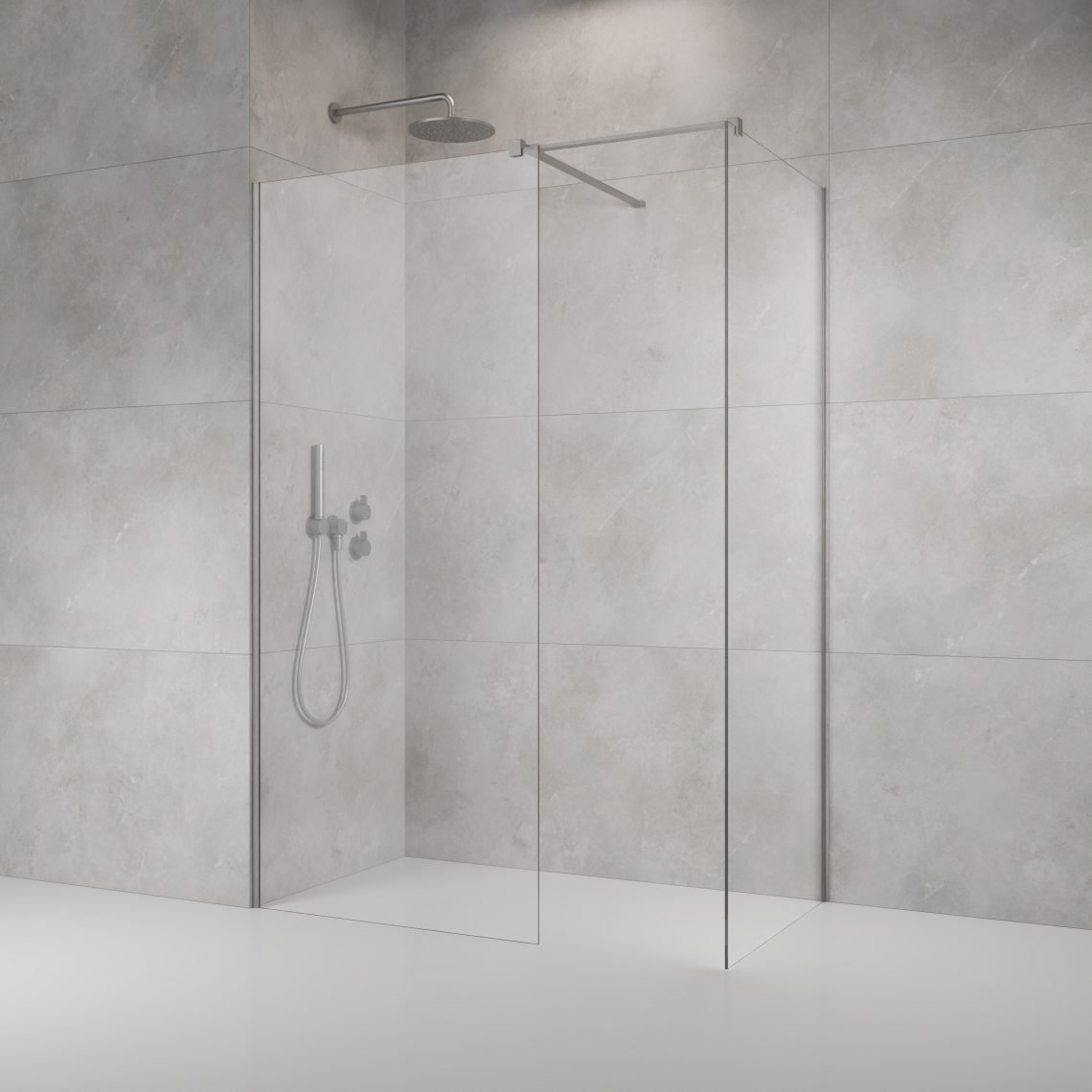 душевой уголок radaway modo new brushed nickel iii 140x95 стекла прозрачные, профиль брашированный никель