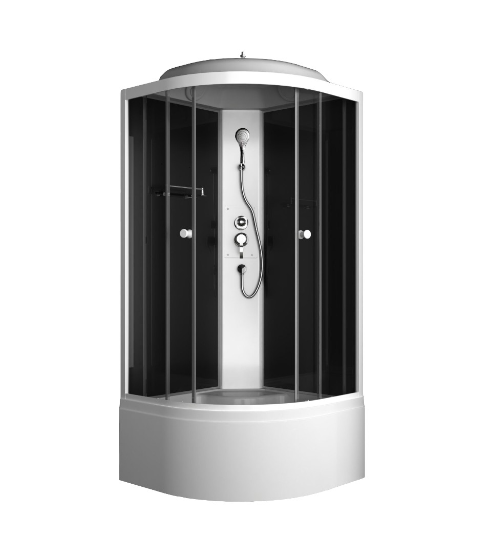 душевая кабина oda 8500bt 85x85 стекла тонированные, профиль белый