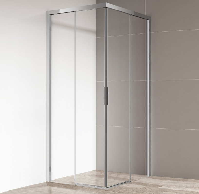 душевой уголок cezares comfort-a-2-100-c-cr 100x100 стекла прозрачные, профиль хром