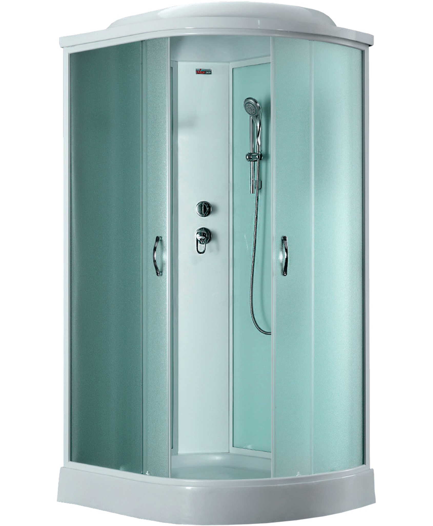 душевая кабина timo eco te-0702 р l 120x80 левая, стекла матовые, профиль белый