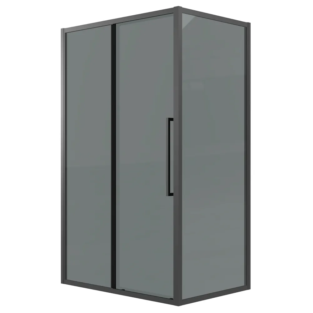 душевой уголок grossman cosmo 120x100 стекла тонированные, профиль черный
