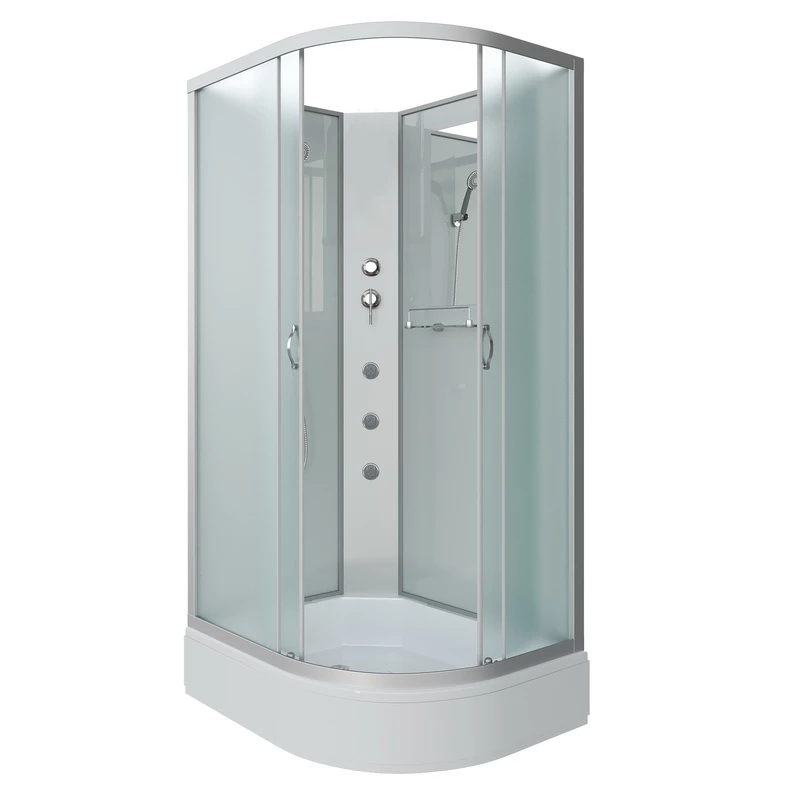 душевая кабина niagara classic ng-33394-14lbkg 130x90 без крыши, стекла матовые, профиль серебро