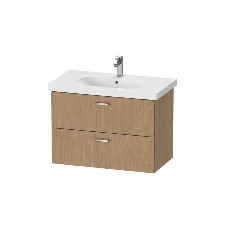 тумба с умывальником подвесная duravit xbase 800 дуб европейский (умывальник d-code 034285)