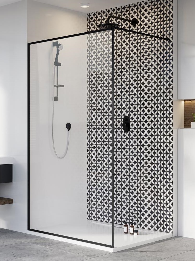 душевой уголок radaway walk-in modo x ii black frame 60