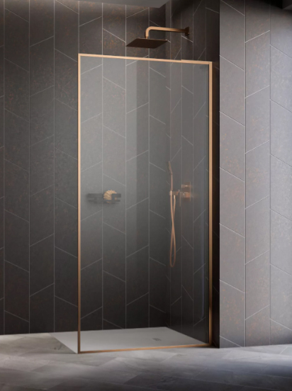 душевой уголок radaway modo f sl brushed copper ii 55x200 правый, стекла прозрачные, профиль брашированная медь
