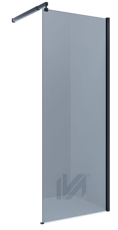 душевой уголок iva walk-in wib100t 110x200 тонированное стекло / профиль черный