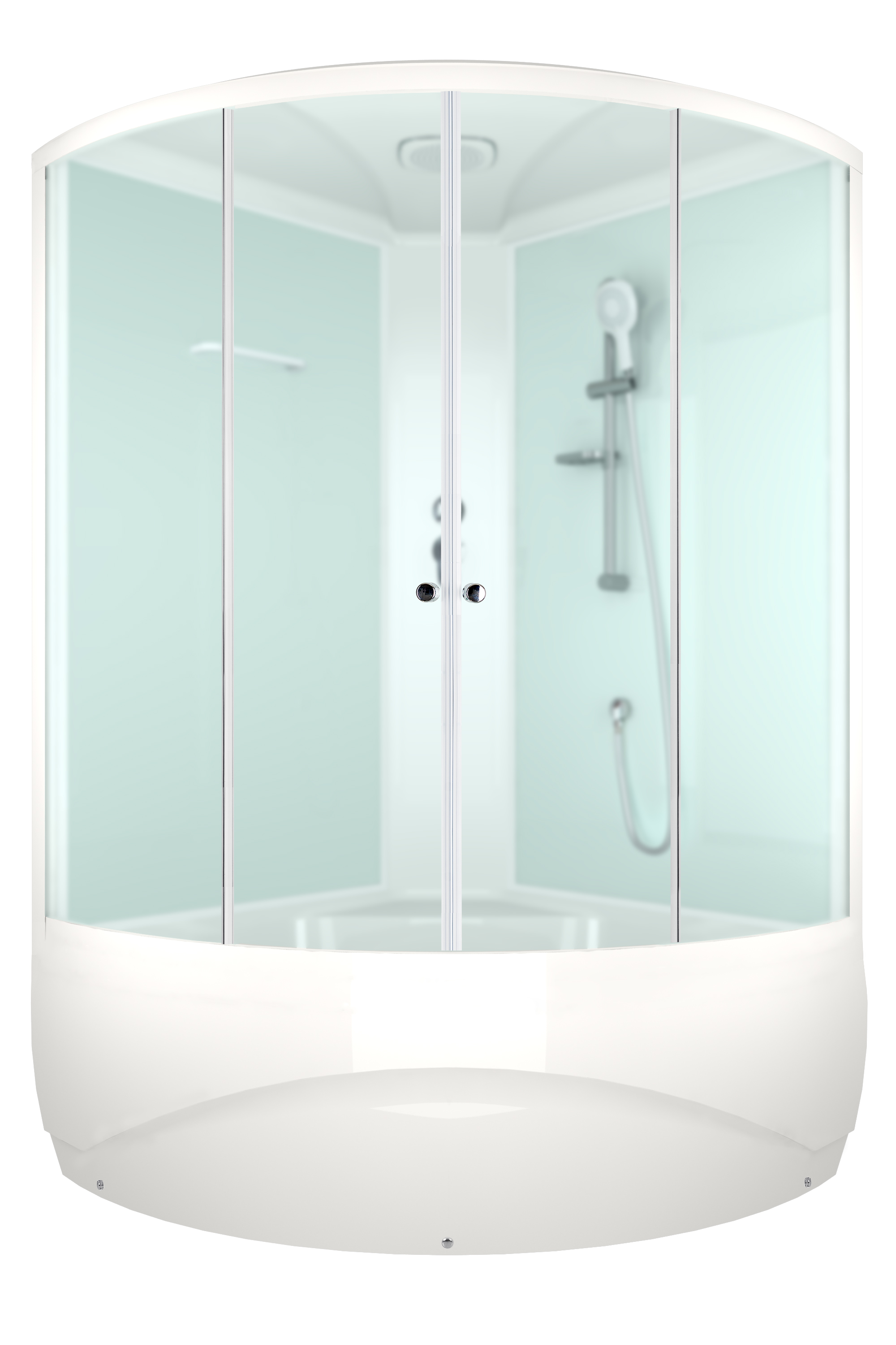 душевая кабина domani-spa vitality high 120x120 сатин-матированное стекло / белые стенки с крышей