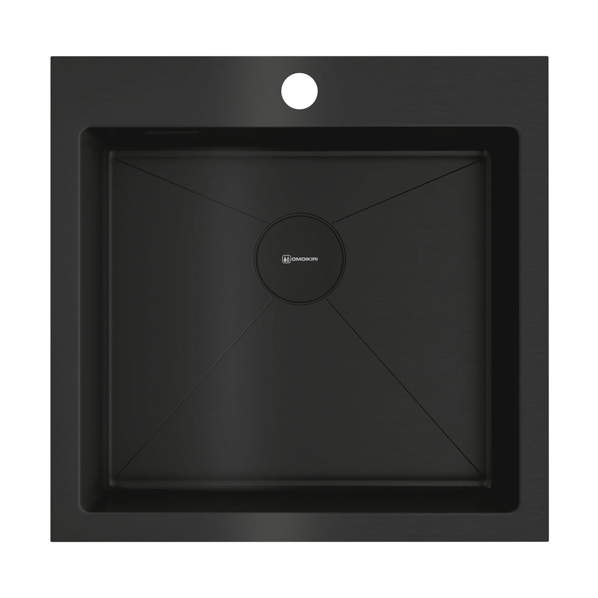 кухонная мойка omoikiri akisame 51-gb 4997013 51x51 графит