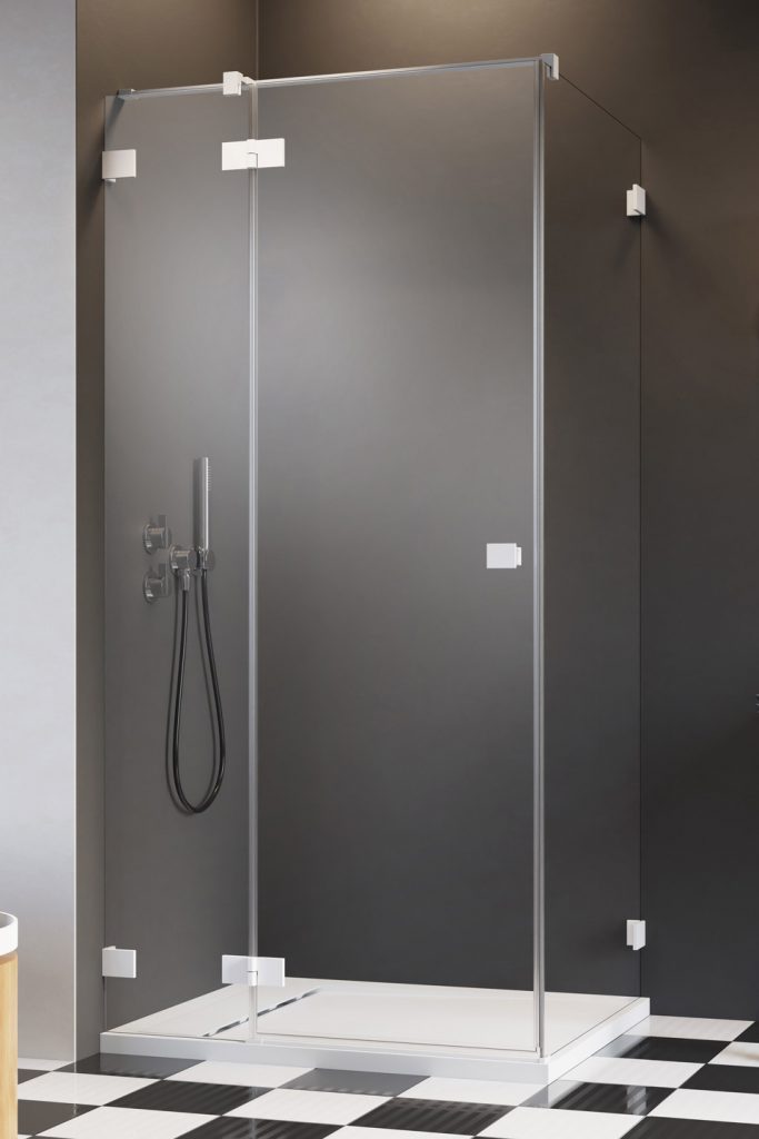 душевой уголок radaway essenza pro white kdj 80 l 80x75 стекло прозрачное, профиль белый