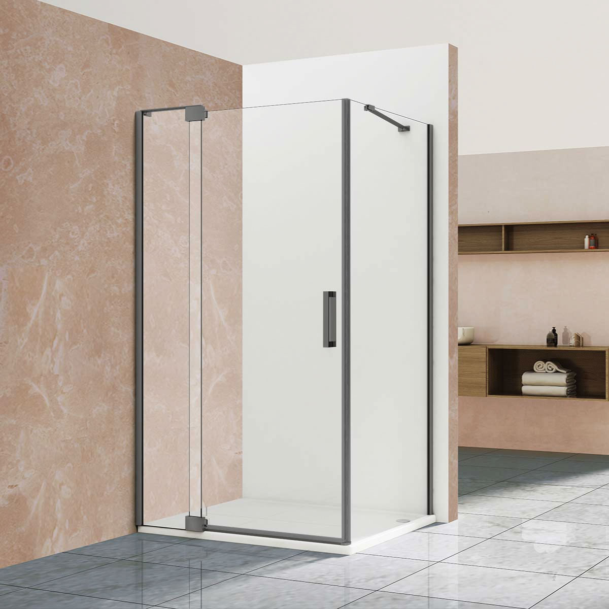 душевой уголок vincea extra vsr-1e111290clgm 110/120x90 прозрачное стекло / профиль вороненая сталь